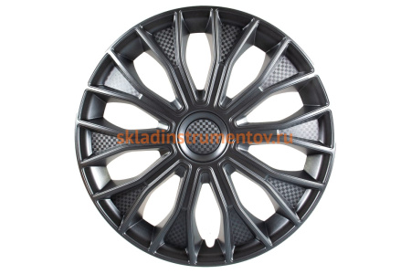 Колесные колпаки Airline 14" Волтек, серебристый, карбон, 2 шт. AWCC-14-14