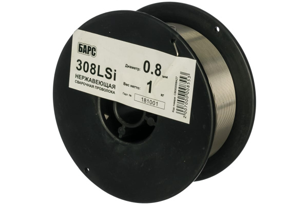 Проволока сварочная нержавеющая (0.8 мм; кассета 1 кг; СВ-08Х19Н9Т) 308LSi БАРС