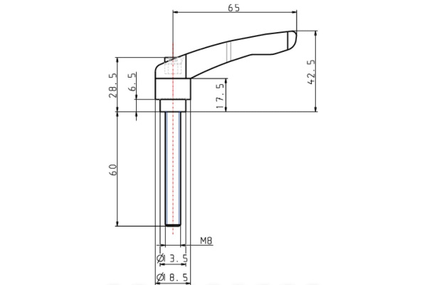 Зажимной рычаг KIPP K0122.2081X60