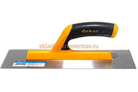 Зубчатый полутерок DEKOR HASSAN треугольные зубья 4х4,5мм 120х295мм пласт. ручка 125