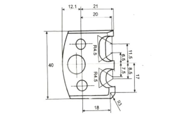 Нож фасонный 2 шт. по дереву для фрезерной головки Энкор 19317