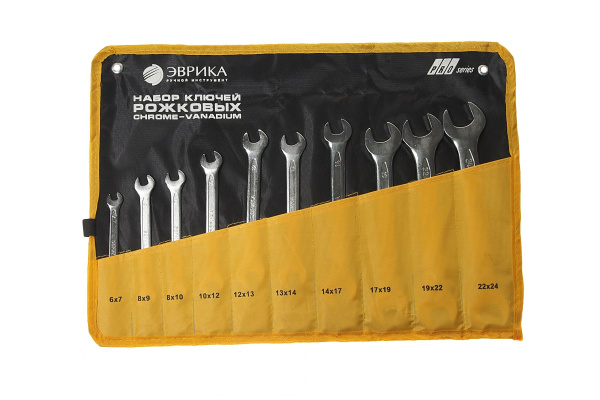 Набор рожковых ключей 6-24мм ЭВРИКА ER-51100