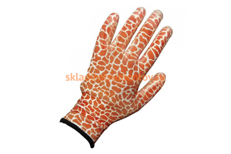 Садовые перчатки Grinda, прозрачное PU покрытие, 13 класс вязки, коричневые, размер S 11292-S