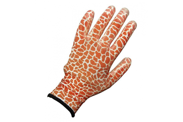 Садовые перчатки Grinda, прозрачное PU покрытие, 13 класс вязки, коричневые, размер S 11292-S