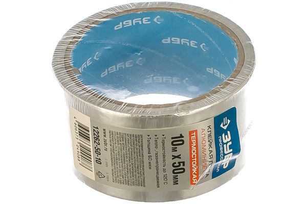 Лента алюминиевая клеящая (50 мм; 10 м) Зубр 12262-50-10