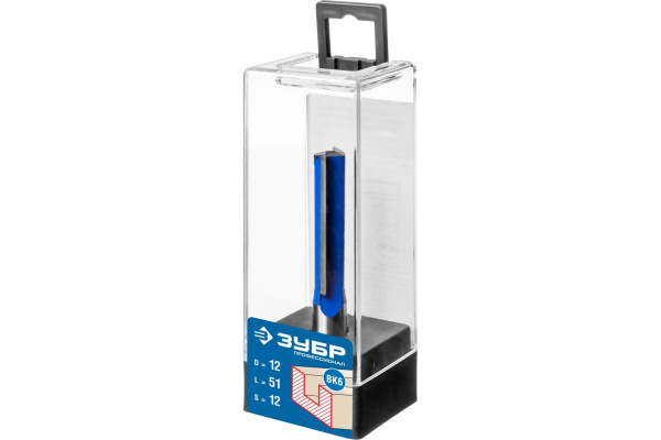 Фреза пазовая прямая с нижними подрезателями ПРОФЕССИОНАЛ (12х51х91 мм; хвостовик 12 мм) Зубр 28755-12-51