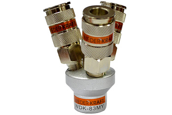 Разветвитель пневматический V-образный тройной (1/4"; рапид EURO) WIEDERKRAFT WDK-83MY
