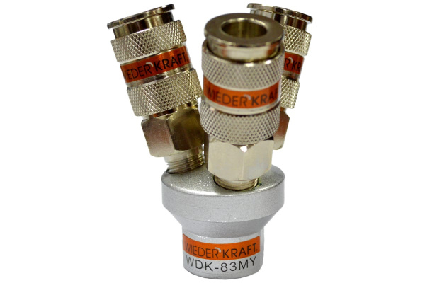 Разветвитель пневматический V-образный тройной (1/4"; рапид EURO) WIEDERKRAFT WDK-83MY