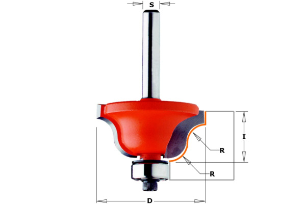 Фреза кромочная калевочная (38.1x17.3 мм; R 6.4 мм; S 12 мм) по дереву СМТ 940.850.11