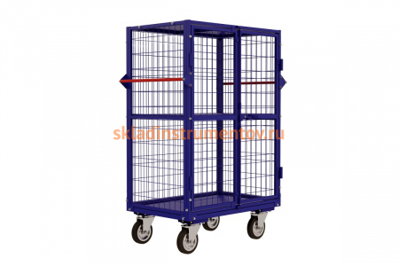 Сетчатый шкаф  RUSKLAD ШСМ 2 (600x900x1200) d160мм, дно - листовой металл, с двумя дверками