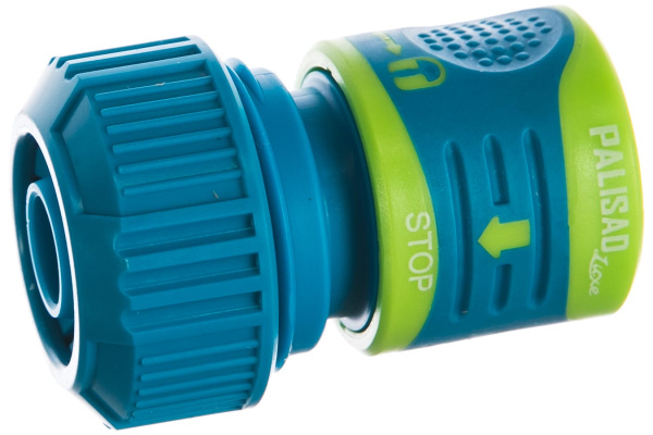 Соединитель двухкомпонентный для шланга c автостопом 3/4" PALISAD Luxe 66242