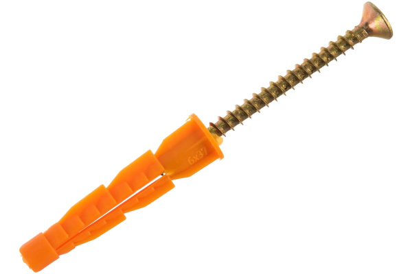 Дюбель универсальный полипропиленовый с оцинкованным шурупом 16 шт. (6х37 мм; ТФ6) ЗУБР 4-301206-06-037