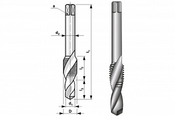 Комбинированный метчик М10, шаг 1,5 мм Bucovice Tools 133100