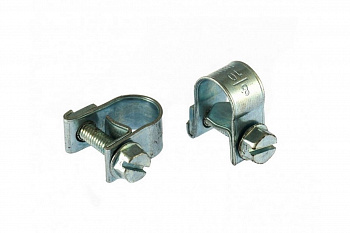 Металлические хомуты СИБРТЕХ, MINI 8-10мм, ширина 9мм,  винтовой, W1, 2шт 47501
