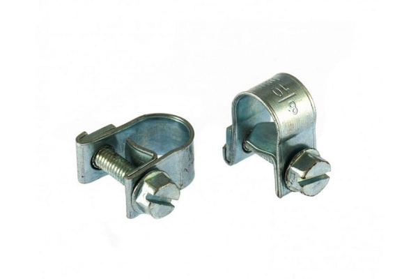 Металлические хомуты СИБРТЕХ, MINI 8-10мм, ширина 9мм,  винтовой, W1, 2шт 47501
