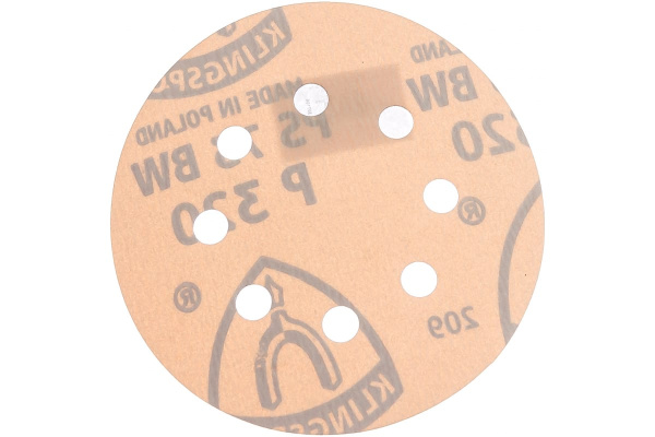 Круг шлифовальный на липучке для обработки красок, лаков и шпаклевок (125 мм; Р320; 8 отверстий) KLINGSPOR 307106