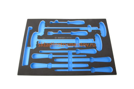 Ложемент для набора напильников, торцевых отверток, съемники клипс и металлическая щетка KING TONY 85811032B Ложемент для набора напильников, торцевых отверток, съемники клипс и металлическая щетка KING TONY 85811032B