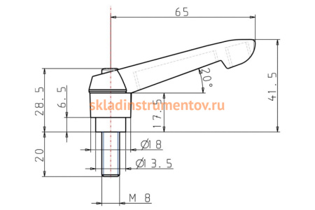 Зажимной рычаг KIPP K0269.2081X20
