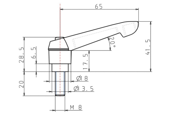 Зажимной рычаг KIPP K0269.2081X20