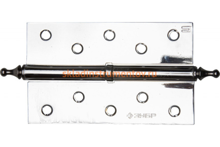 Дверная разъемная петля Зубр Эксперт 1 подшипник цвет хром CP правая с крепежом 125x75x2.5 мм 2 шт. 37605-125-2R