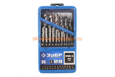 Зубр Набор сверл по металлу ПРОФ. 29625-H25
