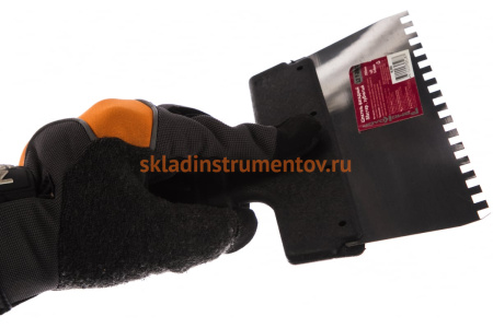 Фасадный зубчатый шпатель (200 мм, зуб.6x6 мм) РемоКолор Мастер 12-7-200