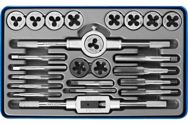 Набор метчиков и плашек, сталь Р6М5, 24 предмета ЗУБР "ПРОФЕССИОНАЛ" 28110-H24