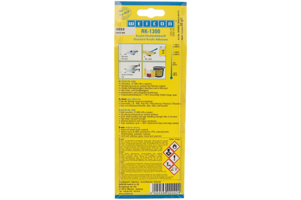 Двухкомпонентный конструкционный клей WEICON RK-1300 60 г wcn10560060