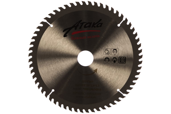 Диск пильный по дереву (216х30 мм; 60T; ч/рез) АТАКА 8079140