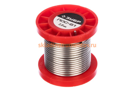 Припой ПОС 61 (2 мм; 100 г; проволока) Зубр 55450-100-20