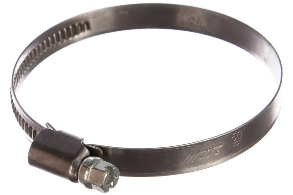 Червячный хомут JTC 50-70мм, нержавеющая сталь, ширина ленты 9мм ZN70
