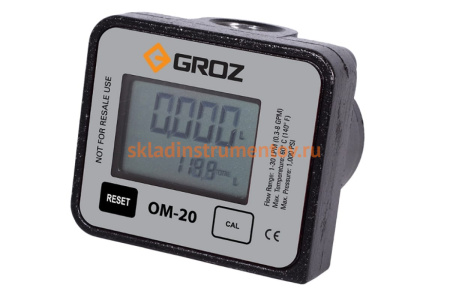 Счетчик цифровой OM/20/1-2/BSP для масла и дизельного топлива GROZ GR45795 Счетчик цифровой OM/20/1-2/BSP для масла и дизельного топлива GROZ GR45795