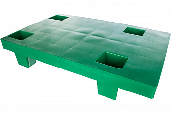 Сплошной паллет на ножках, зеленый, 600х400х130 мм Тара.ру 15754