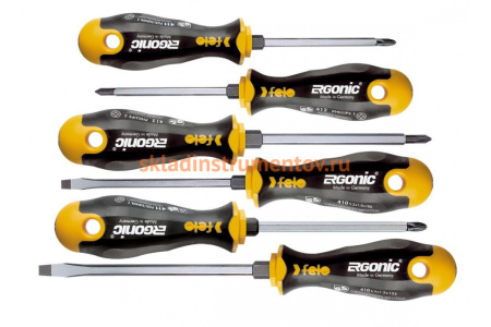 Набор отверток с шестигранным лезвием Felo SL/PZ/PH Ergonic 6 шт 41096348