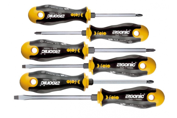 Набор отверток с шестигранным лезвием Felo SL/PZ/PH Ergonic 6 шт 41096348