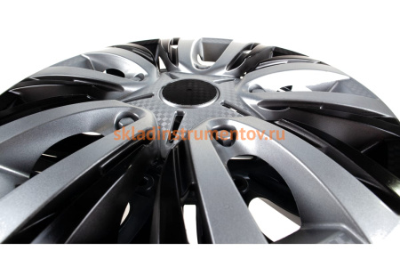 Колесные колпаки Airline 14 Лион Т серебристый/черный  AWCC-14-05