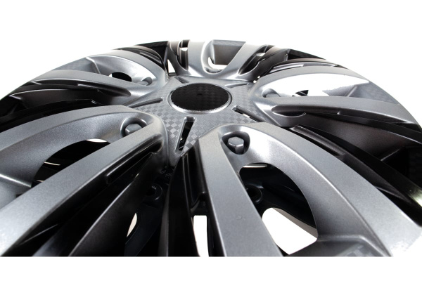 Колесные колпаки Airline 14 Лион Т серебристый/черный  AWCC-14-05