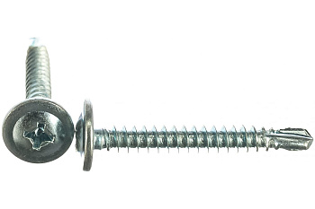 Саморезы с прессшайбой и сверлом по листовому металлу до 2 мм Зубр PH2 4,2х32 мм 20шт 300216-42-032