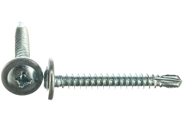 Саморезы с прессшайбой и сверлом по листовому металлу до 2 мм Зубр PH2 4,2х32 мм 20шт 300216-42-032