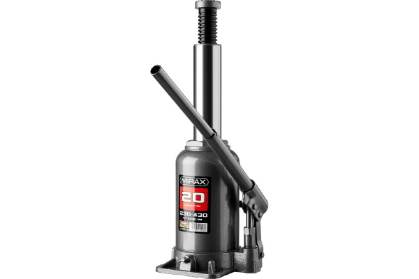 Гидравлический бутылочный домкрат MIRAX 20т 43260-20