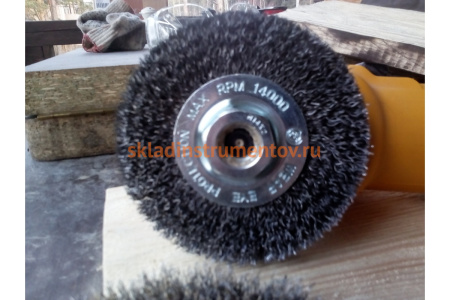 Щетка дисковая цилиндрическая с гофрированной стальной проволокой Мастер 071 (100 мм; М14) Профоснастка 20107001