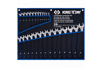 Набор комбинированных ключей KING TONY 6-32 мм, чехол из теторона, 26 предметов 12D26MRN