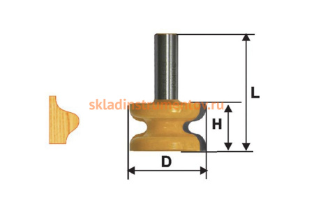 Фреза кромочная фигурная (41.3х25.4 мм; хвостовик 12 мм) по дереву Энкор 10579