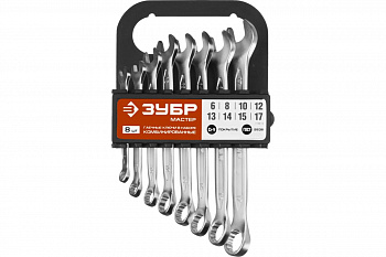 Набор гаечных комбинированных ключей Зубр МАСТЕР 6-17мм, 8шт. 27088-H8