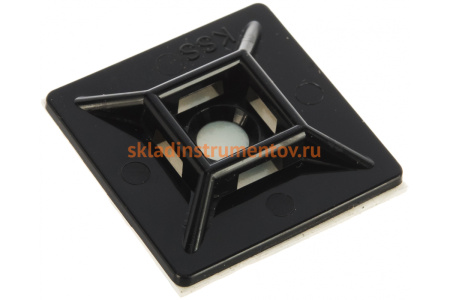 Самоклеющаяся площадка Haupa черная до 4.8 мм 28x28 мм клейкая основа 3M 100 шт. 262163