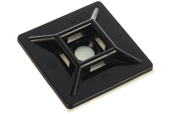 Самоклеющаяся площадка Haupa черная до 4.8 мм 28x28 мм клейкая основа 3M 100 шт. 262163