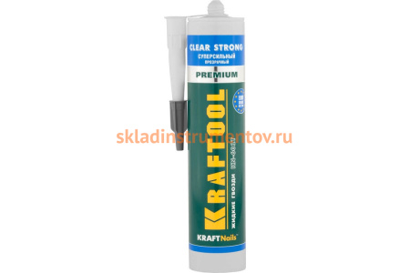 Монтажный клей Kraftool KraftNails Premium KN-601T, суперсильный, прозрачный, 310 мл 41342