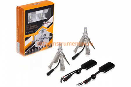 Светодиодная лампа H3 Airline PREMIUM LED 12В, 18Вт, 6500К, 5000Лм, белая, 2шт ALED-H3-02