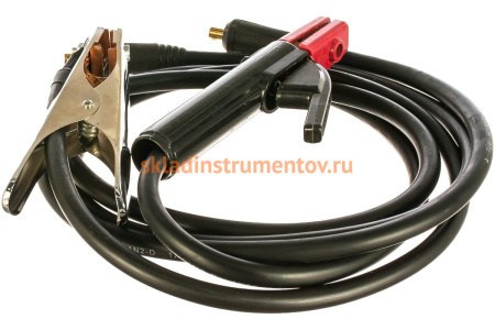 Комплект сварочных проводов КГ1х25, 1.5+2 м, 25 кв. мм, электрододержатель, зажим Foxweld 3372