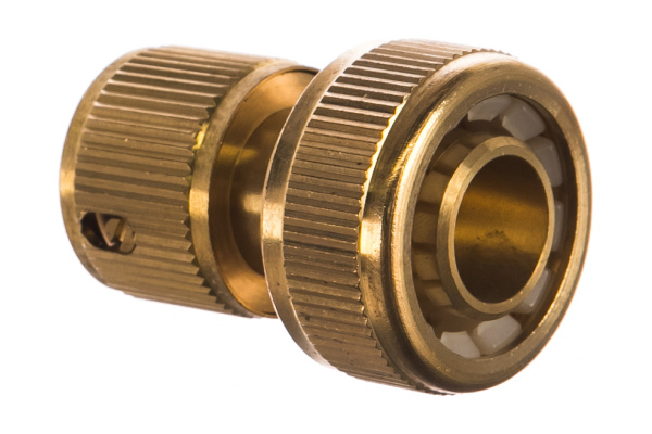 Соединитель латунный быстросъемный (3/4";  аквастоп) для шланга  PALISAD 66265